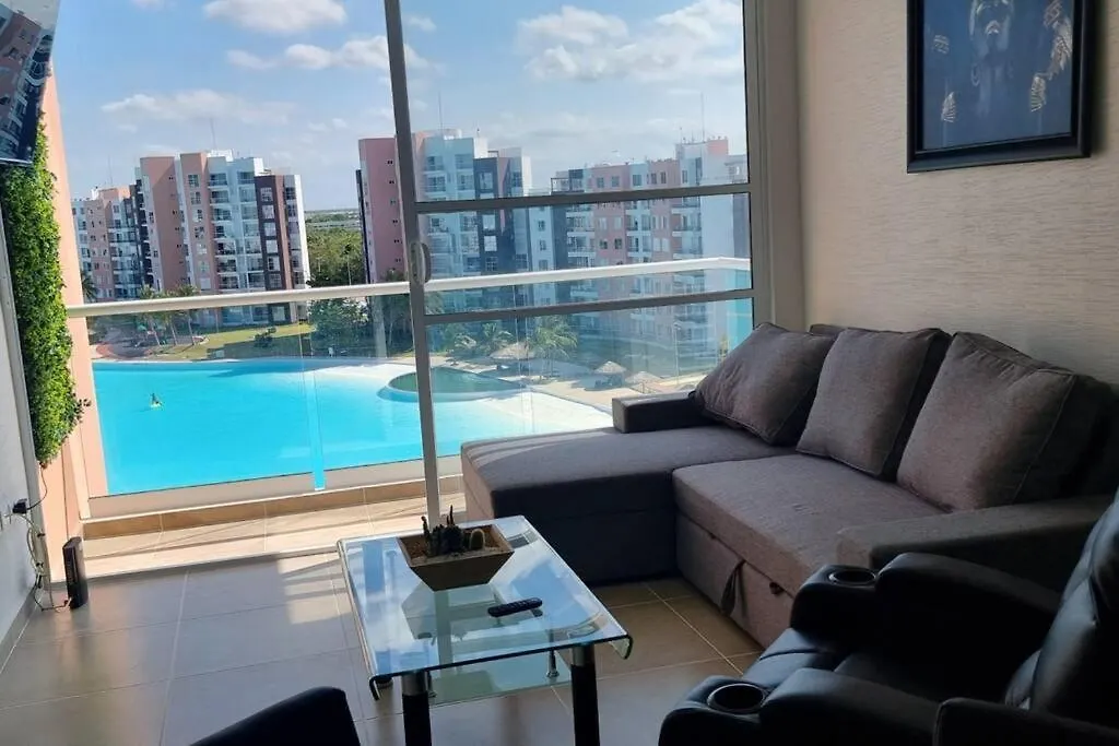 Departamento Con Laguna Artificial Cancun
