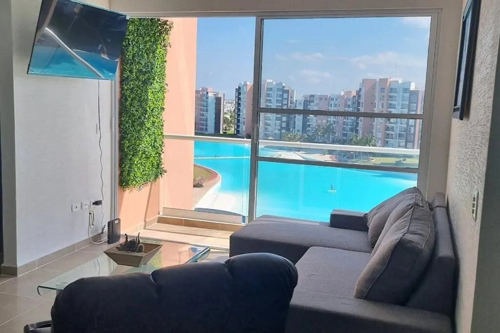Departamento Con Laguna Artificial Cancún Lägenhet